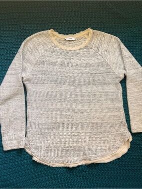 Vince Cream and Light Gray Knit Sweater